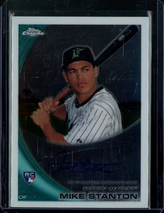 2010 Topps Chrome #190 Mike Giancarlo Stanton Rookie RC On-Card Auto - Yankees - Picture 1 of 2