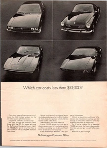 VINTAGE 1968 VOLKSWAGEN KARMANN GHIA PRINT AD - Picture 1 of 1