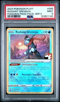 2023 POKEMON PLAY! POKEMON PRIZE PACK: SER 3 #046 RADIANT GRENINJA PSA 9 - Image 1 of 2