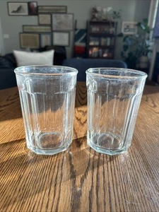 Luminarc 10 Panel Working Heavy Glass Tumbler 5.3” 18oz France Vintage Set Of 4 - Picture 1 of 11