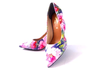 Seychelles Floral Pumps Heels Size 7.5 Shoes EUC White W Purple Red Flowers - Picture 1 of 17