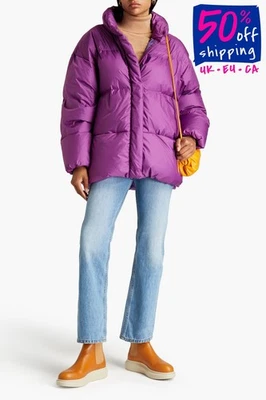 RRP €1149 IENKI IENKI Down Puffer Jacket Size XS Quilted Padded Purple High Neck - Image 1 of 4