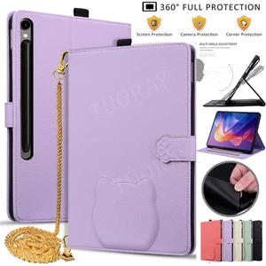 Für Samsung Galaxy Tab A9 A9 Plus S7 S8 S9 FE S10 Leder Tablet Schutzhülle Cover - Picture 1 of 84