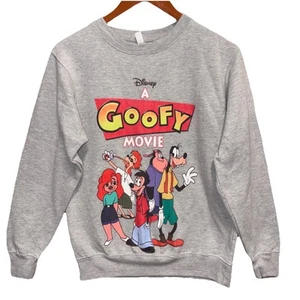 Disney A Goofy Movie Logo Sweatshirt Men’s S Gray Group Crew Classic Pullover - Picture 1 of 4
