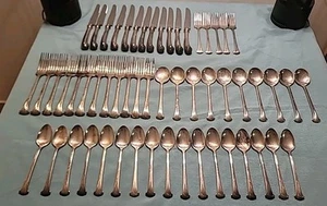 55 Pcd Towle Georgian House Churchill 18-8 Stainless Forks Spoons Knives Japan - Picture 1 of 24