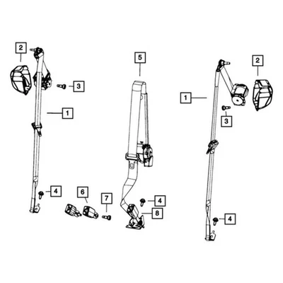 For Jeep Grand Cherokee 2019-2021 Mopar Outer Seat Belt - Изображение 1 из 3