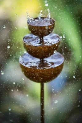 Regenfänger Gartenstecker Rost Insektentränke Gartendeko Edelrost 75cm - Bild 1 von 3