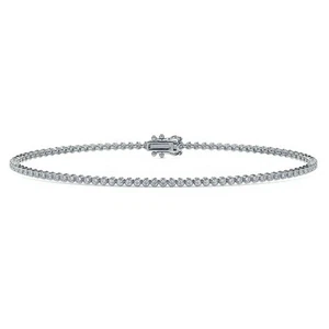 1.02 Ct Tennis Natural Diamond Bracelet Buttercup, 14k White Gold (SI, H-I) - Picture 1 of 9