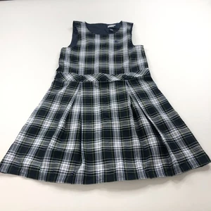 Lands End Youth Girls 12 School Uniform Jumper Dress Skirt Blue Yellow MINT - Picture 1 of 11