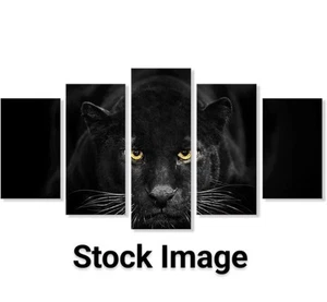 SEVEN WALL ARTS Black Panther Leinwand Wandbilder Bilder 5 Stück - NEU OVP GEÖFFNET - Bild 1 von 2