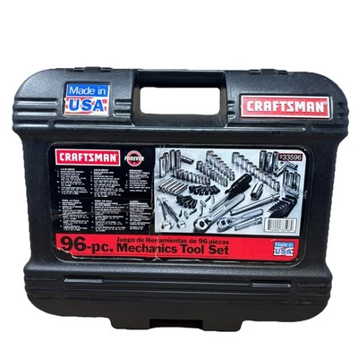 Craftsman 96 Pc Mechanics Tool Set #33596 3/8” & 1/4” Ratchets & Sockets USA - Image 1 of 4