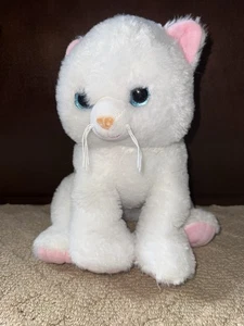 The Bear Factory White Kitty Cat Plush Blue Stuffed Animal EUC - Picture 1 of 6