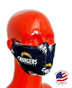 Los Angeles Chargers Adult Navy Blue Face Mask Filter Pocket - Picture 1 of 8