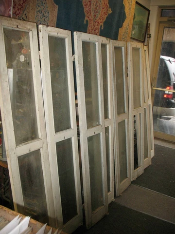 4 Matched Pairs 4L & 4R Side Antique Storm Windows Each 66 3/8"x13 !/4"x1 1/4" Cover