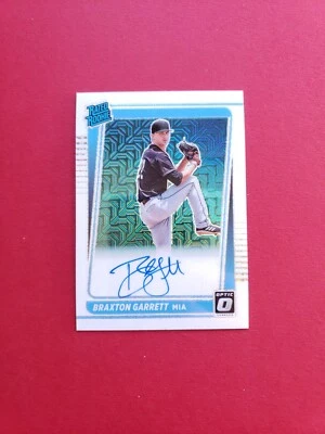 2021 Donruss Optic White Mojo /99 Refractor Braxton Garrett Rookie #RRS-BG Auto - Image 1 of 4