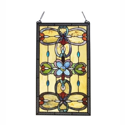 Panel Ventana Diseño Victoriano 15 X 26 Estilo Tiffany Vitral Atrapasol Foto 1 de 4
