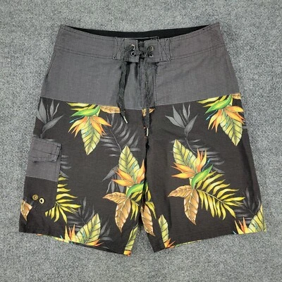 Pantalones Cortos de Tabla Ocean Current Para Hombre Talla 32 Negros Natación Surf Logo Bolsillos con Cordón Foto 1 de 4