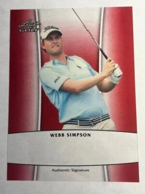 2012 Folha de Metal VERMELHO LAMINADO PROVA FALTANDO AUTOMÁTICO & #/5 Webb Simpson - Imagem 1 de 2