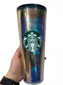 Starbucks Iridescent Mermaid Tumbler Geometric Scales 2020 Cold Cup 24oz Teal - Bild 1 von 8