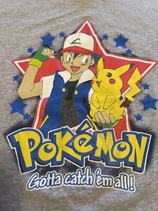 Vintage 2000 Nintendo Pokemon Gotta Catch Em All Tee Shirt Gray Kids Medium - Picture 1 of 9