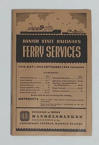 86906 82/ DEPLIANT TURISTICO - Danish State Railways Ferry service Anni '50/'60 - Picture 1 of 5
