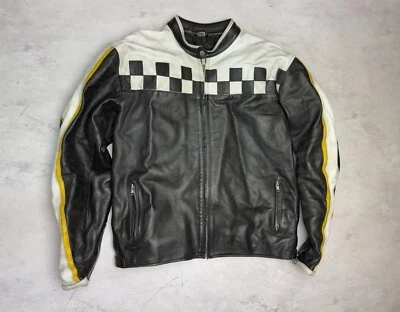 Vtg 90s Black Leather Motorcycle Biker Punk Jacket - Image 1 of 4