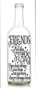 Vinyl Aufkleber Sticker für Weinflasche Freunde sind wie Sterne  - Bild 1 von 2