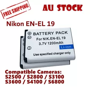 EN-EL19 ENEL19 Battery Nikon CoolPix S2900 S3100 S3200 S3300 S3400 S3500 S3600 - Picture 1 of 2