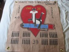 KW USMC TED WILLIAMS USMCR VMF-311 39 MISSION K-3 1953 KOREA   READY ROOM  FLAG 
