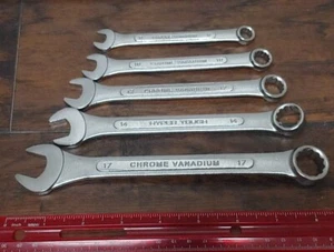 Hyper Tough - Combination Wrench Set of 5 Chrome Vanadium Size 8 10 12 14 & 17 - Imagen 1 de 3