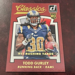 2015 Panini Donruss TODD GURLEY Stat Line Season GOLD PARALLEL Serial #008/222