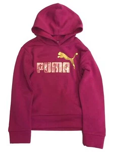 Puma Girls Hot Pink Fleece Fuchsia Athletic Hoodie Sweatshirt - Picture 1 of 2
