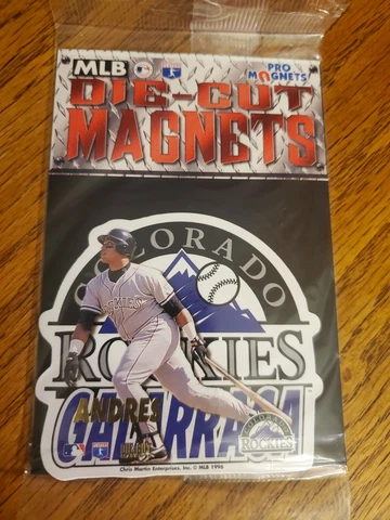 1996 Colorado Rockies Die-Cut Magnets Andres Galarraga - 3.5" wide - Pro MLB Cover