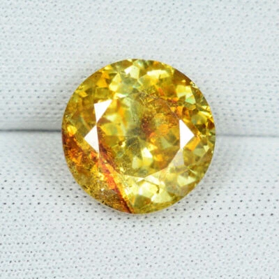 6,93 ct FUNKELNDER GELBER MEHRFARBIGER NATÜRLICHER SPHALERIT, rund, siehe... - Bild 1 von 2