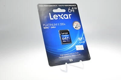 Memory Card Lexar Platinum II SDXC UHS-1 64GB 300x 45MB NEW #G959 - Image 1 of 4