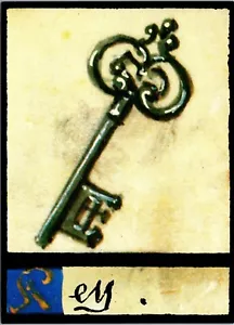 Drohender Glücksschlüssel 19. Jahrhundert Traumbuch MS Jüdische Bibliothek Postkarte - Bild 1 von 2