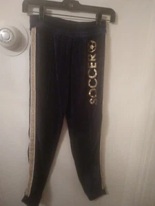 JUSTICE ACTIVE GIRLS BLUE PURPLE VELVET WITH GOLD ACCENTS SIZE 14/16 - Picture 1 of 5