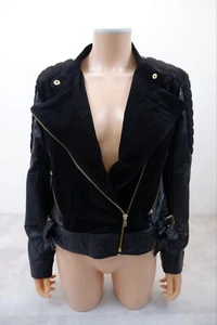 Abrigo chaqueta de cuero Somerset By Alice Temperley para mujer NUEVO talla Uk 14 negro 260 £ - Imagen 1 de 12