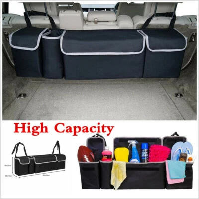 Car Trunk Organizer Car Interior Accessory Back Seat Storage Box Bag Oxford 90cm - Image 1 of 4