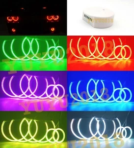 6 RGB halo ring for Dodge Challenger 08-14 headlight fog light blue tooth flash - Picture 1 of 23