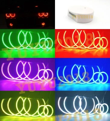 6 RGB halo ring for Dodge Challenger 08-14 headlight fog light blue tooth flash - Image 1 of 4