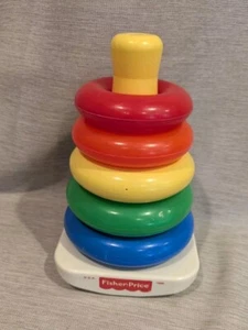 Vintage Fisher Price Rock a Stack #1050 Plastic Stacking Rings Baby Toddler Toy - Picture 1 of 4