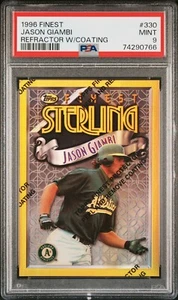 1996 Topps Finest Rare Gold Refractor W/ Coating Card #330 Jason Giambi PSA 9 - Picture 1 of 3