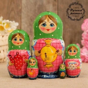 Matrioska da 5 pezzi (19 cm) dipinto a mano Матрешка 5 мест 19см. - Imagen 1 de 4