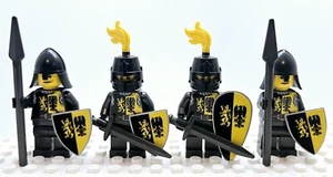Castle Dark Templar Black & Yellow Lion Eagle Knight made with real LEGO® Figure - Picture 1 of 2