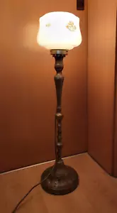 Schwere Antike Standlampe Massiv Messing Komplett Gewicht 8 kg H ca. 85cm Ø 22cm - Bild 1 von 9