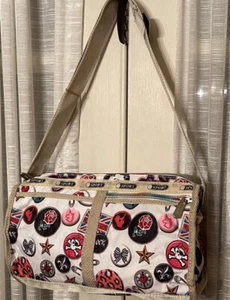 Betsey Johnson I ❤️Betseyville Nylon Shoulder Crossbody Bag Multicolor Zipper - Picture 1 of 12