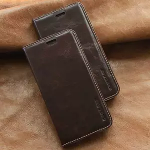 Luxury Leder Schutzhülle für Apple iPhone 7+ Plus Handy Tasche Case Cover braun - Picture 1 of 13