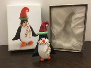 Pier 1 Imports Collectible Glass Penguin Christmas Figurine New in Box - Picture 1 of 6