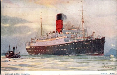 1926 Inglaterra Plymouth Cunard Barco RMS Mauritania Cubierta Postal a Suffolk Foto 1 de 2